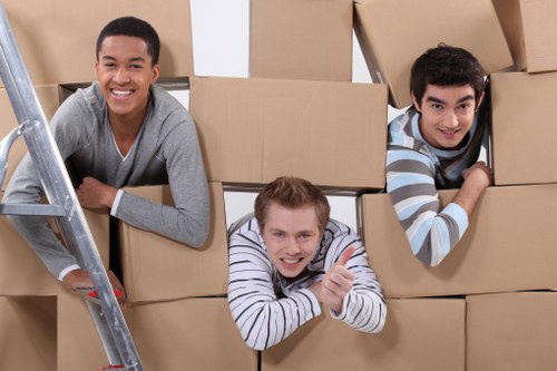 Fragile household items prepared for safe transport in Hammersmith