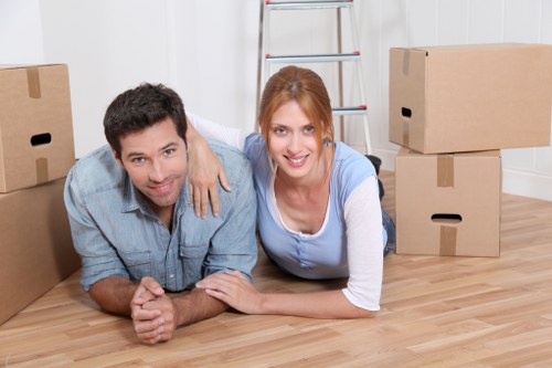 Hammersmith man and van supporting a flat move with boxes and furniture