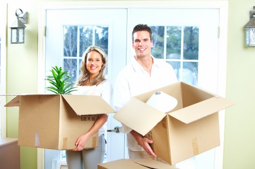 Professional office movers organizing a commercial relocation in West London